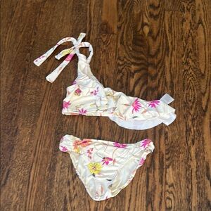 O'Neill Kids Swim Bikini - Floral White and Pink